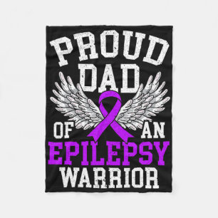 Mens Proud Dad Of An Epilepsy Warrior Epilepsy Awa Fleece Blanket
