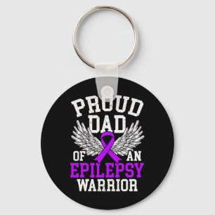 Mens Proud Dad Of An Epilepsy Warrior Epilepsy Awa Key Ring