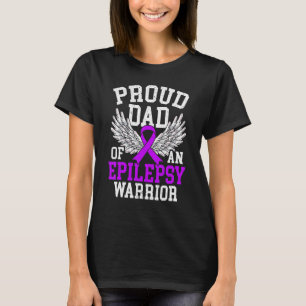 Mens Proud Dad Of An Epilepsy Warrior Epilepsy Awa T-Shirt