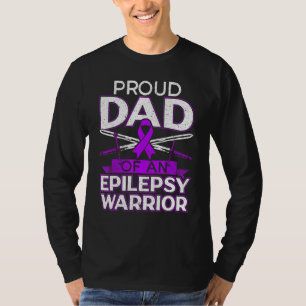 Mens Proud Dad Of An Epilepsy Warrior Epilepsy Awa T-Shirt