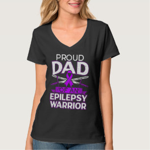 Mens Proud Dad Of An Epilepsy Warrior Epilepsy Awa T-Shirt