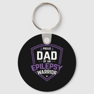 Mens Proud Dad of Epilepsy Warrior Epilepsy Awaren Key Ring