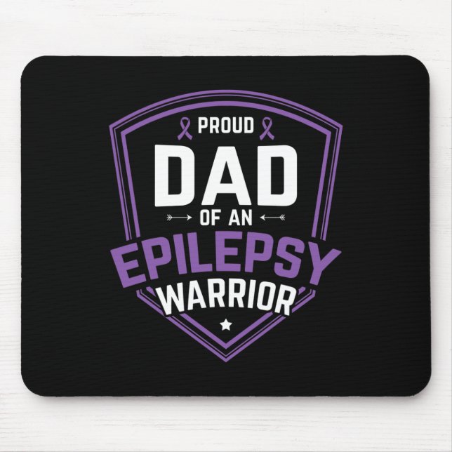 Mens Proud Dad of Epilepsy Warrior Epilepsy Awaren Mouse Mat (Front)