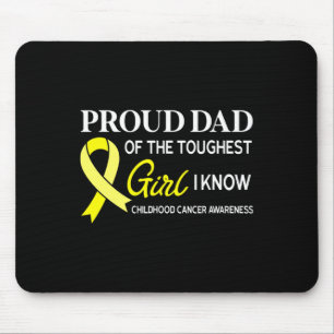 Mens Proud Dad of Girl Childhood Cancer Awareness Mouse Mat