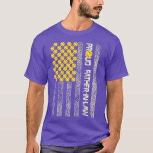 Mens Proud FatherInLaw American Flag Softball Patr T-Shirt