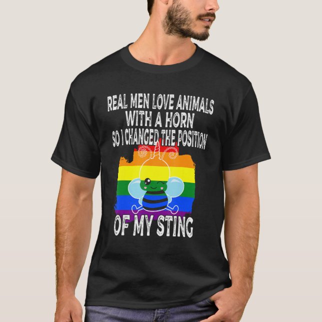 Mens Proud Gay Men Pride LGBTQ Funny Gay Beekeeper T-Shirt (Front)