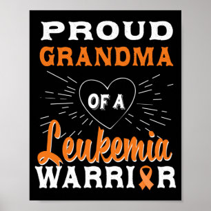 Mens Proud Grandma Of A Leukaemia Warrior Awarenes Poster