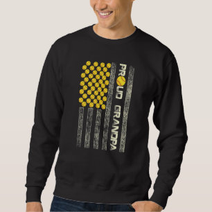 Mens Proud Grandpa American Flag Softball Father P Sweatshirt