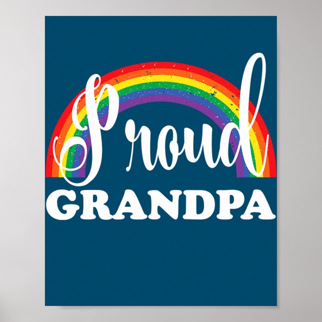 Mens Proud Grandpa Gay pride rainbow  Poster (Front)