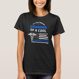 Mens Proud Grandpa of a Cool Hospice Nurse Vintage T-Shirt