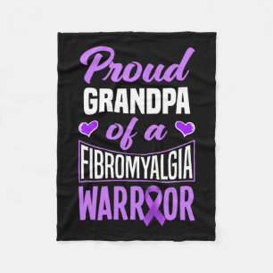 Mens Proud Grandpa Of A Fibromyalgia Warrior 1 Fleece Blanket