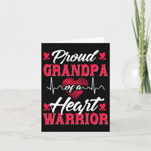 Mens Proud Grandpa Of A Heart Warrior Chd Awarenes Card