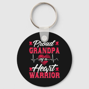Mens Proud Grandpa Of A Heart Warrior Chd Awarenes Key Ring