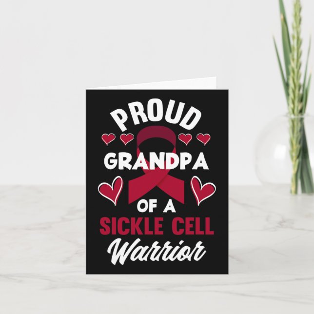 Mens Proud Grandpa Of A Sickle Cell Warrior Sickle Card (Front)