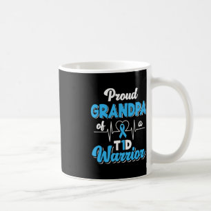 Mens Proud Grandpa Of A T1D Warrior Diabetic Diabe Coffee Mug