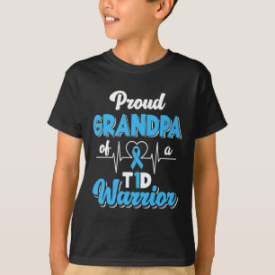 Mens Proud Grandpa Of A T1d Warrior Diabetic Diabe T-Shirt