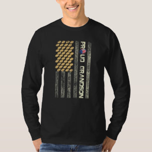 Mens Proud Grandson American Flag Football Father T-Shirt