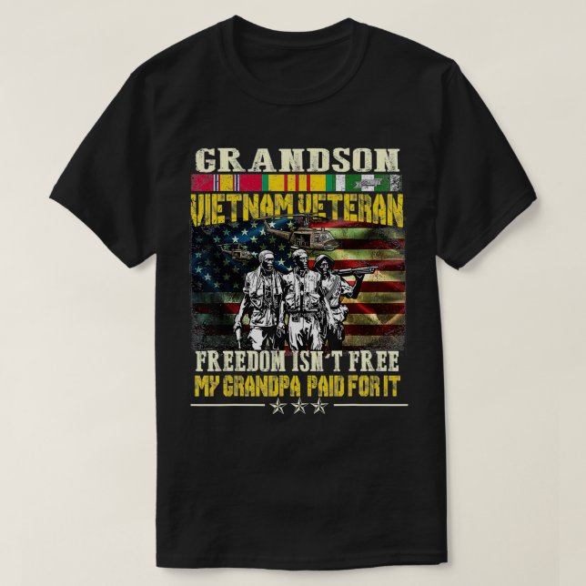 Mens Proud Grandson Of Vietnam Veterans  Freedom I T-Shirt (Design Front)