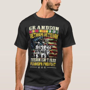 Mens Proud Grandson Of Vietnam Veterans - Freedom  T-Shirt