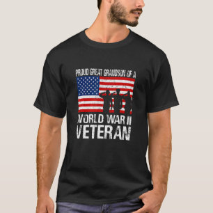 Mens Proud Great Grandson Of A Ww Ii Veteran Famil T-Shirt