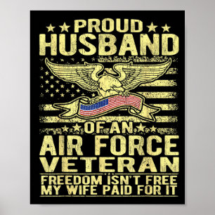 Mens Proud Husband Air Force Illustration Poster