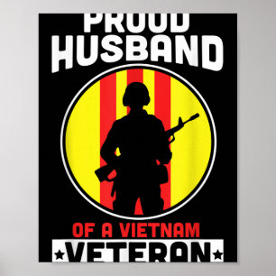 Mens Proud Husband Of A Vietnam Veteran American V Poster