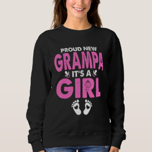 Mens Proud New Grampa Its A Girl Gender Reveal Fat Sweatshirt
