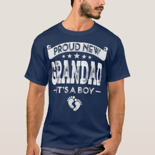 Mens Proud New Grandad Its A Boy Gender Reveal Bab T-Shirt
