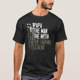 Mens Proud Papa Dad The Fishing Legend Camouflage T-Shirt