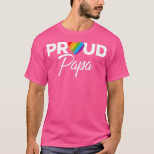 Mens Proud Papa Gay Pride Month LGBTQ T-Shirt