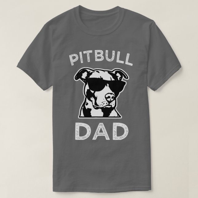 Mens Proud Pitbull Dad Mens Pit Bull Dog  funny Pi T-Shirt (Design Front)
