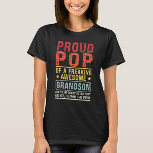Mens Proud Pop Of A Grandson Pop & Grandson T-Shirt