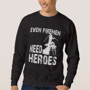 Mens Proud Power Lineman Electric Even Firemen Nee Sweatshirt