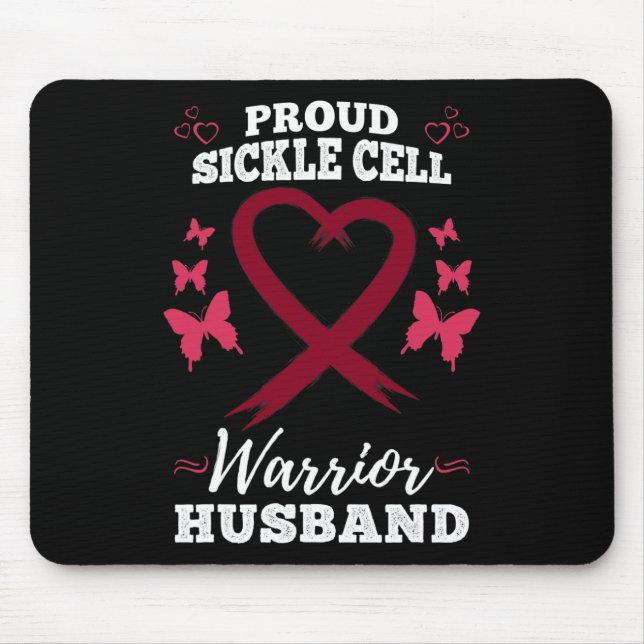 Mens Proud Sickle Cell Warrior Husband Sickle Cell Mouse Mat (Front)