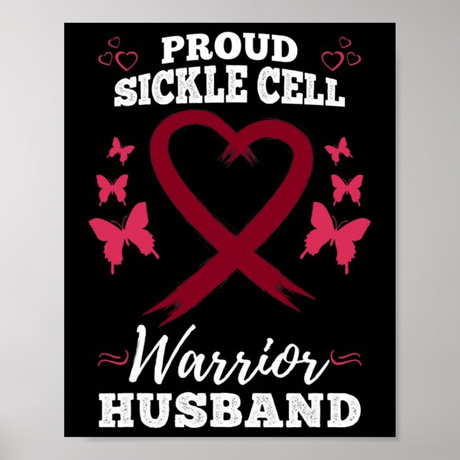 Mens Proud Sickle Cell Warrior Husband Sickle Cell Poster (Front)