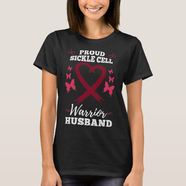 Mens Proud Sickle Cell Warrior Husband Sickle Cell T-Shirt (Front)