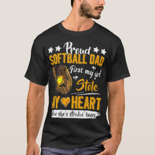 Mens Proud Softball Dad Cute Softball Dad For T-Shirt