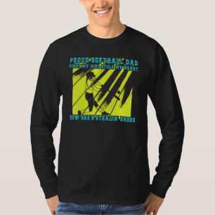 Mens Proud Softball Dad with Daughter Softball Fat T-Shirt