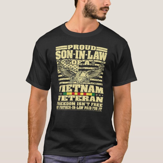 Mens Proud Son In Law Of A Vietnam Veteran Freedom T-Shirt (Front)
