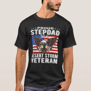 Mens Proud Stepdad Of Desert Storm Veteran Gulf Wa T-Shirt