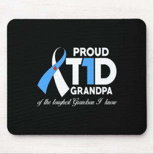 Mens Proud T1d Grandpa Of Grandson Diabetes Awaren Mouse Mat