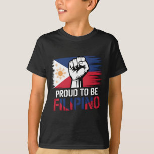 Mens Proud To Be Filipino Patriotic Raised Fist T-Shirt