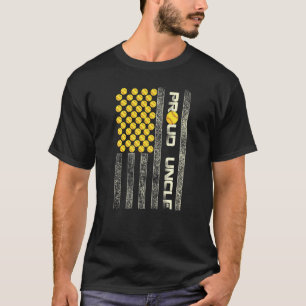Mens Proud Uncle American Flag Softball Sport Patr T-Shirt