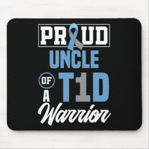 Mens Proud Uncle Of A T1d Warrior Diabetes Awarene Mouse Mat