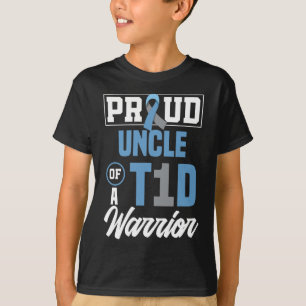 Mens Proud Uncle Of A T1d Warrior Diabetes Awarene T-Shirt