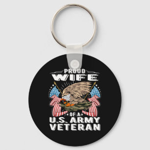 Mens Proud Wife Of A Military Veteran - Military Key Ring
