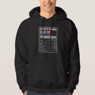 Mens Puerto Ricans Dad Nutrition Facts Father's Da Hoodie