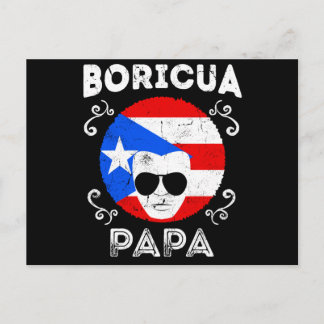 Mens Puerto Rico Boricua Latino Papa Fathers Day Postcard