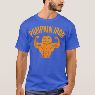 Mens Pumpkin Iron Gym JackOLantern Funny Hallowee T-Shirt