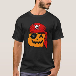 Mens Pumpkin Pirate Lazy Halloween Costume T-Shirt